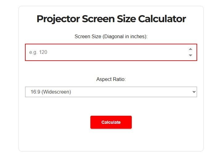 Projector Screen Size Calculator – Find Your Perfect Screen Size - Home ...